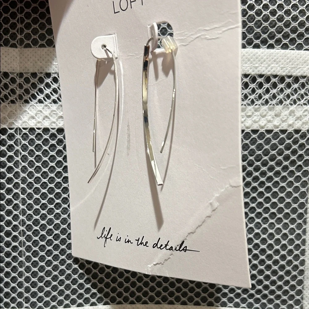 LOFT Sleek Silver Drop Earrings - Picture 4 of 6